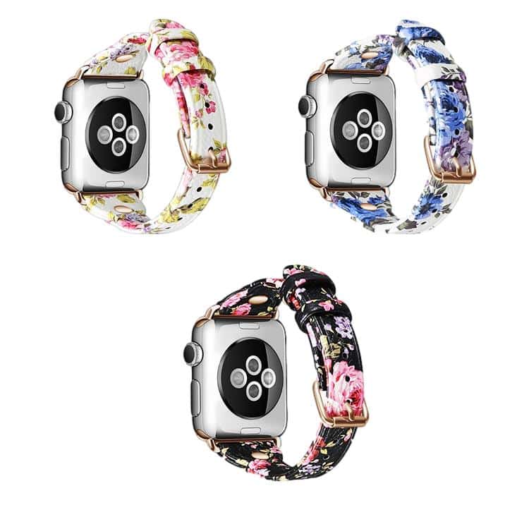 Floral Leather Apple Watch Bands